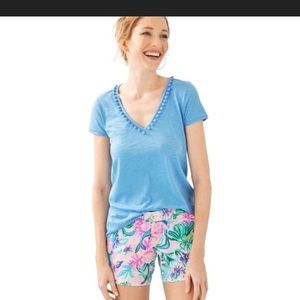 Lilly Pulitzer blue shirt sleeve top